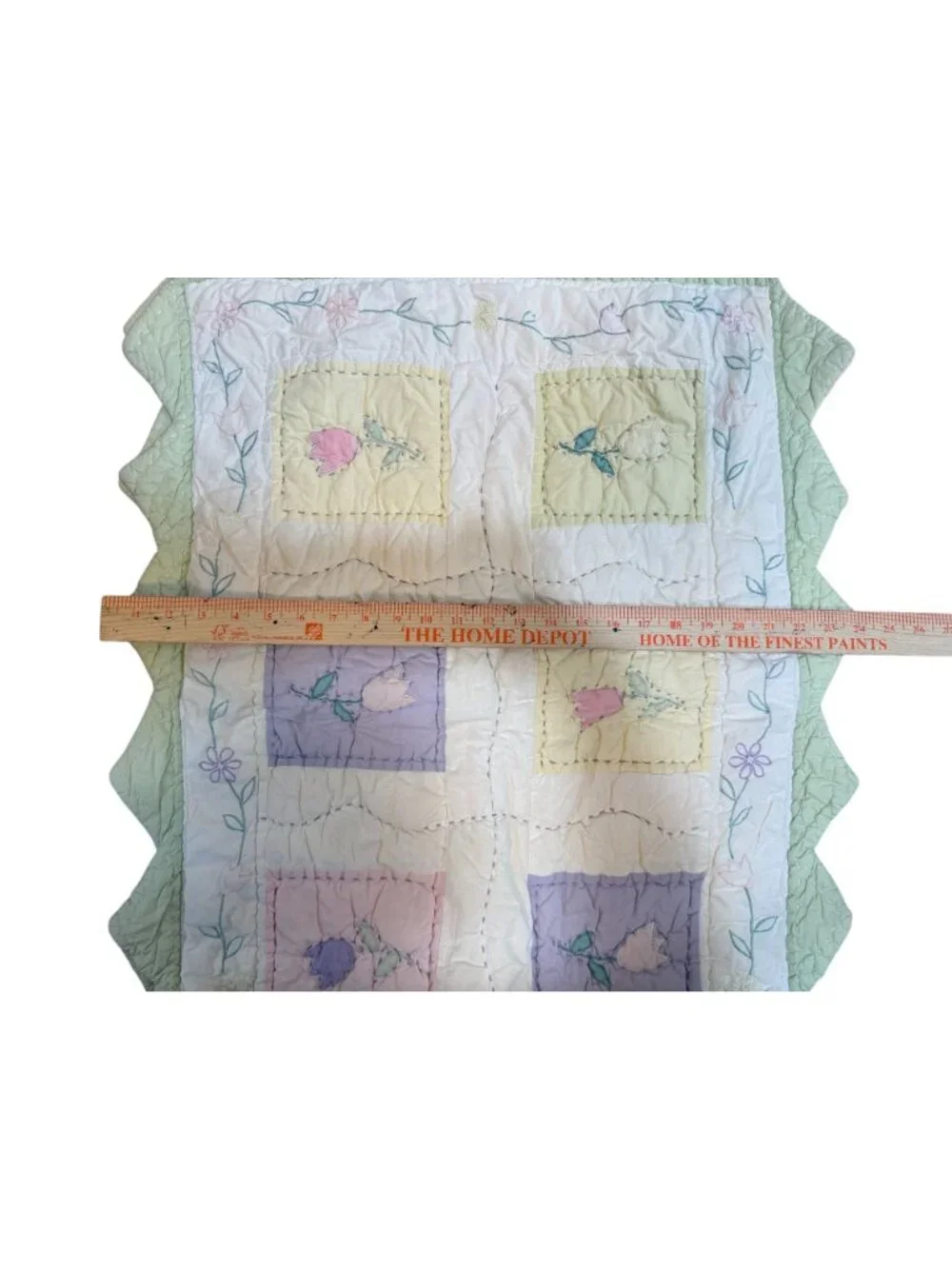 Pottery Barn Kids Floral Pastel Quilted Standard Pillow Sham Set of 2 Vintage